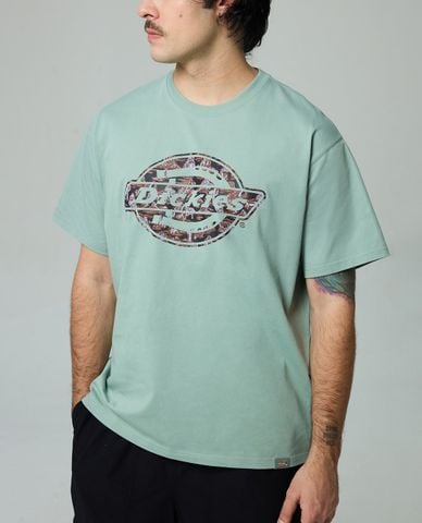  DICKIES - Áo thun unisex cổ tròn tay ngắn phối logo 