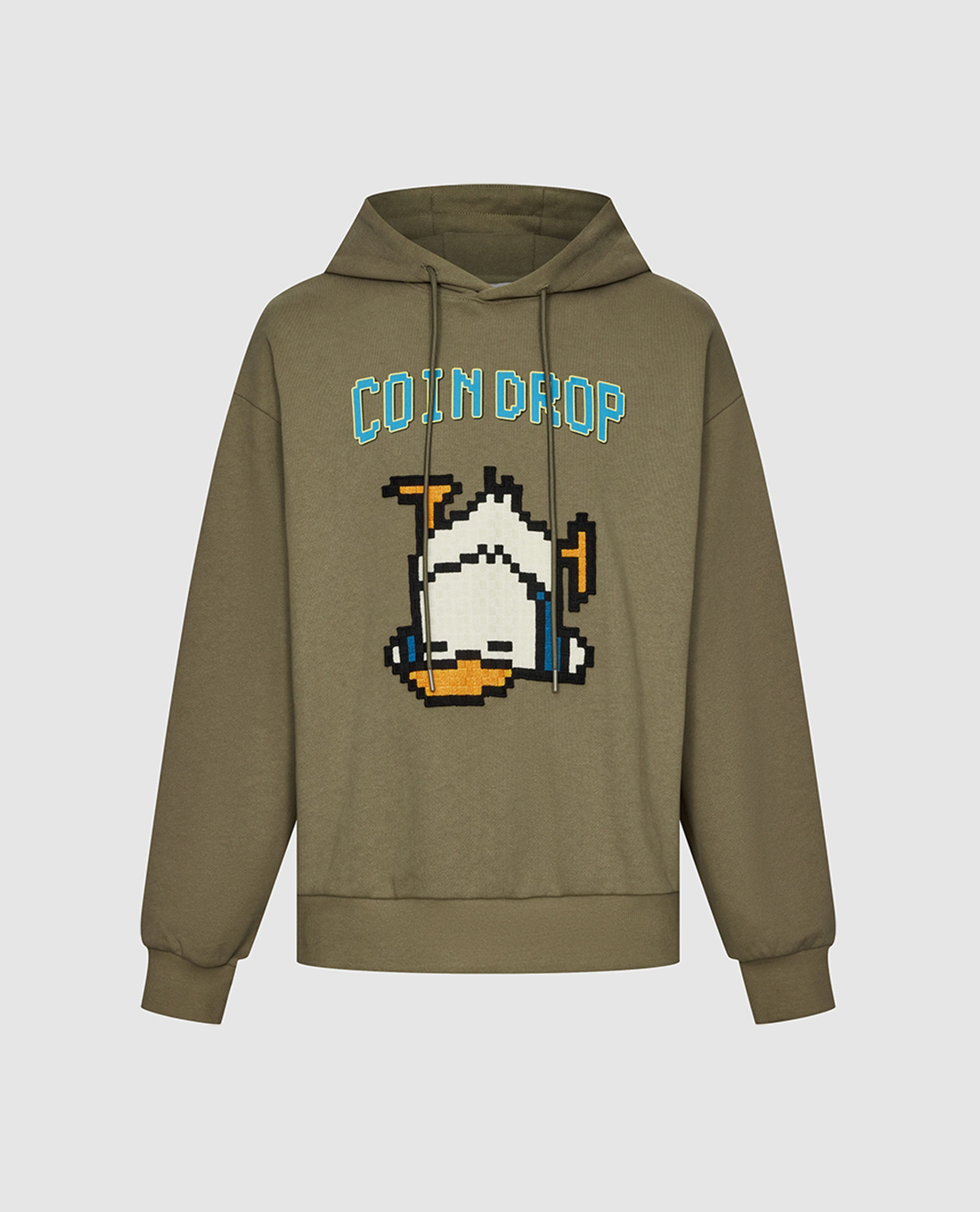 URBAN REVIVO - Áo hoodie nam tay dài họa tiết pixel