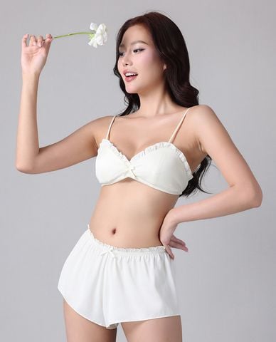  VERA BY CHIPU - Bộ quần áo nữ ngắn mặc nhà satin trơn 