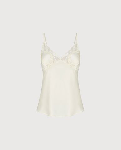  VERA BY CHIPU - Bộ quần áo nữ dài mặc nhà satin trơn phối ren 