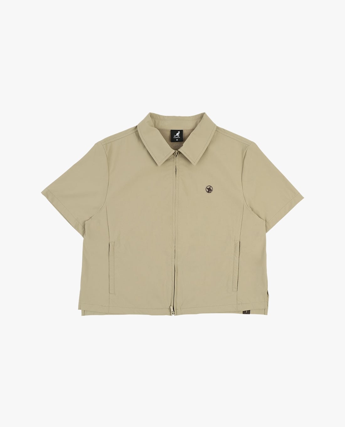 KANGOL - Áo khoác sơ mi nữ tay ngắn khoá zip