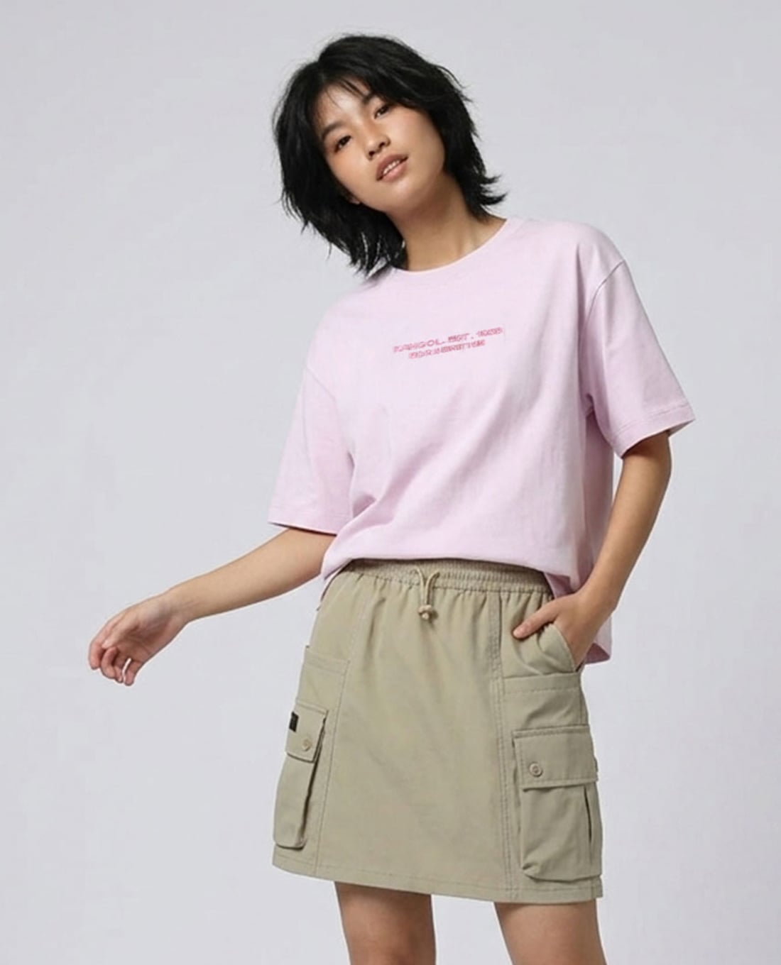 KANGOL - Chân váy chữ A mini túi hộp