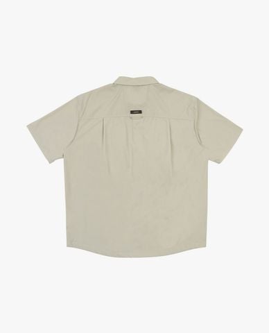  KANGOL - Áo sơ mi unisex cổ bẻ tay ngắn túi hộp 