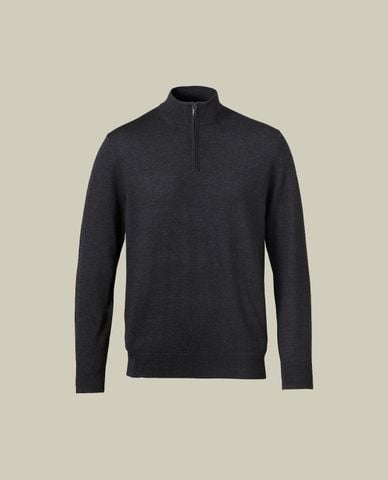  CHARLES TYRWHITT - Áo dệt kim nam cổ trụ tay dài Merino Zip 