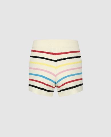  URBAN REVIVO - Quần short ngắn nữ dệt kim kẻ sọc 