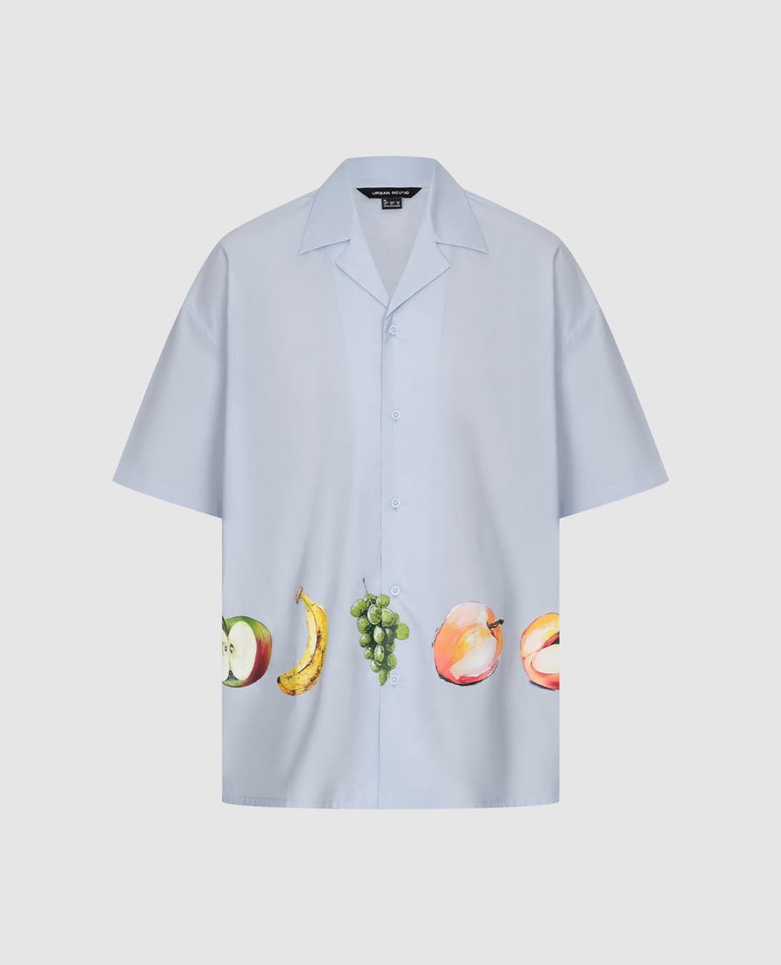 URBAN REVIVO - Áo sơ mi nam cổ bẻ tay ngắn in họa tiết