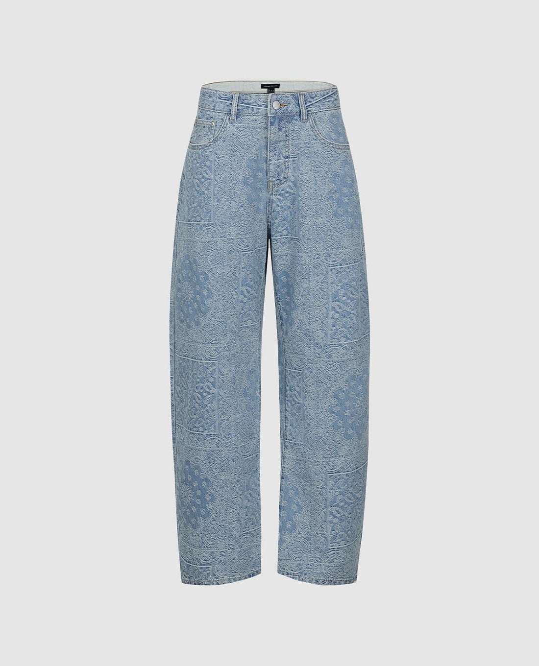 URBAN REVIVO - Quần jeans nữ ống rộng in họa tiết