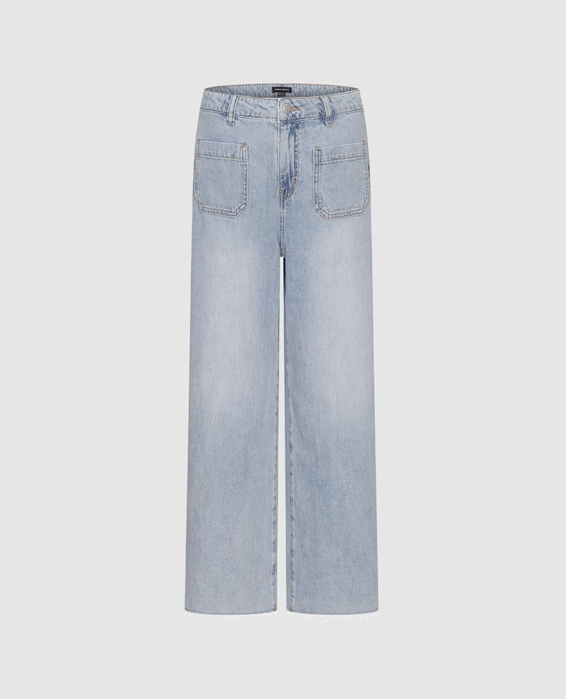 URBAN REVIVO - Quần jeans nữ ống rộng phối túi hộp