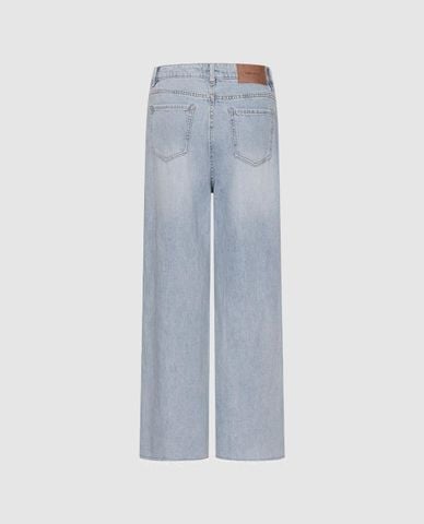  URBAN REVIVO - Quần jeans nữ ống rộng phối túi hộp 