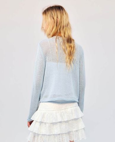  URBAN REVIVO - Áo khoác cardigan nữ đính hình thêu ren 