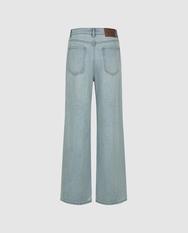  URBAN REVIVO - Quần jeans nữ ống rộng rách gối 