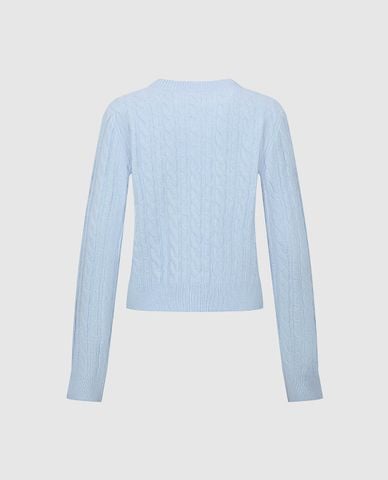  URBAN REVIVO - Áo khoác cardigan nữ tay dài thêu hoa phối nơ 