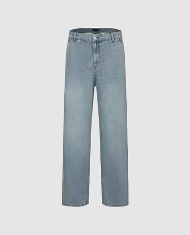  URBAN REVIVO - Quần jeans nam ống đứng wash bạc 