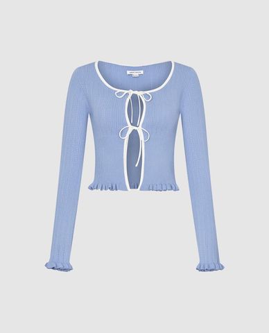  URBAN REVIVO - Áo khoác cardigan nữ tay dài phối dây 