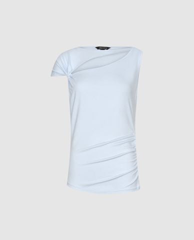  URBAN REVIVO - Áo kiểu nữ lệch vai cut out 