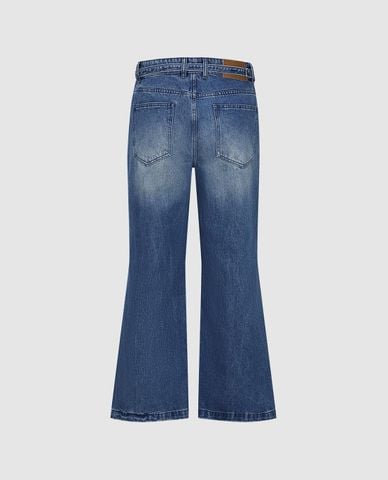  URBAN REVIVO - Quần jeans nam ống loe wash bạc 