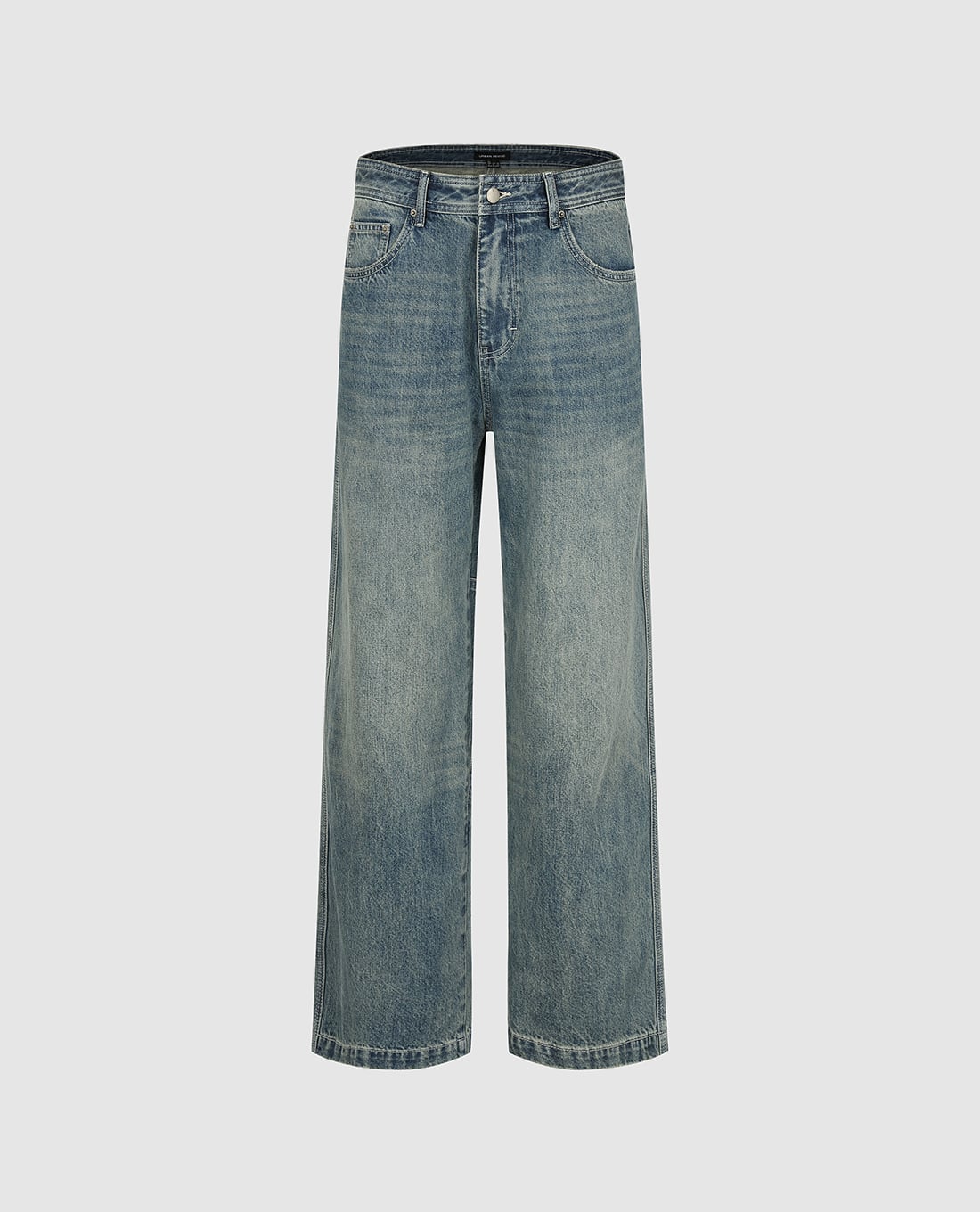 URBAN REVIVO - Quần jeans nam ống rộng wash bạc
