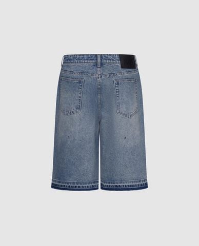  URBAN REVIVO - Quần short jeans nam rách gối wash bạc 