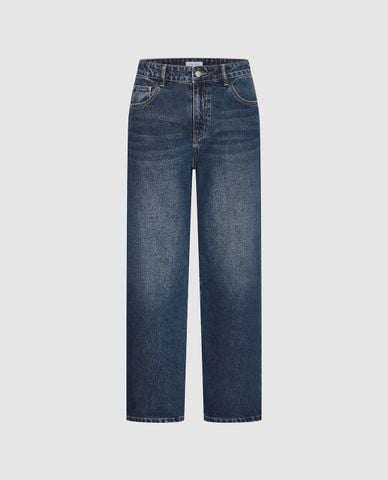  URBAN REVIVO - Quần jeans nam ống rộng wash bạc 