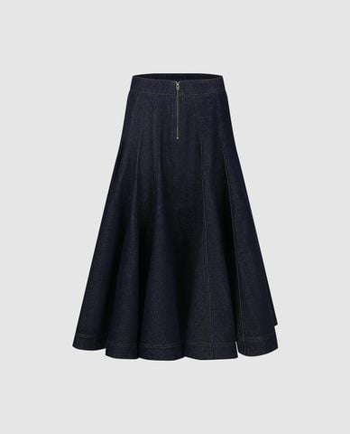  URBAN REVIVO - Chân váy denim midi lưng cao 