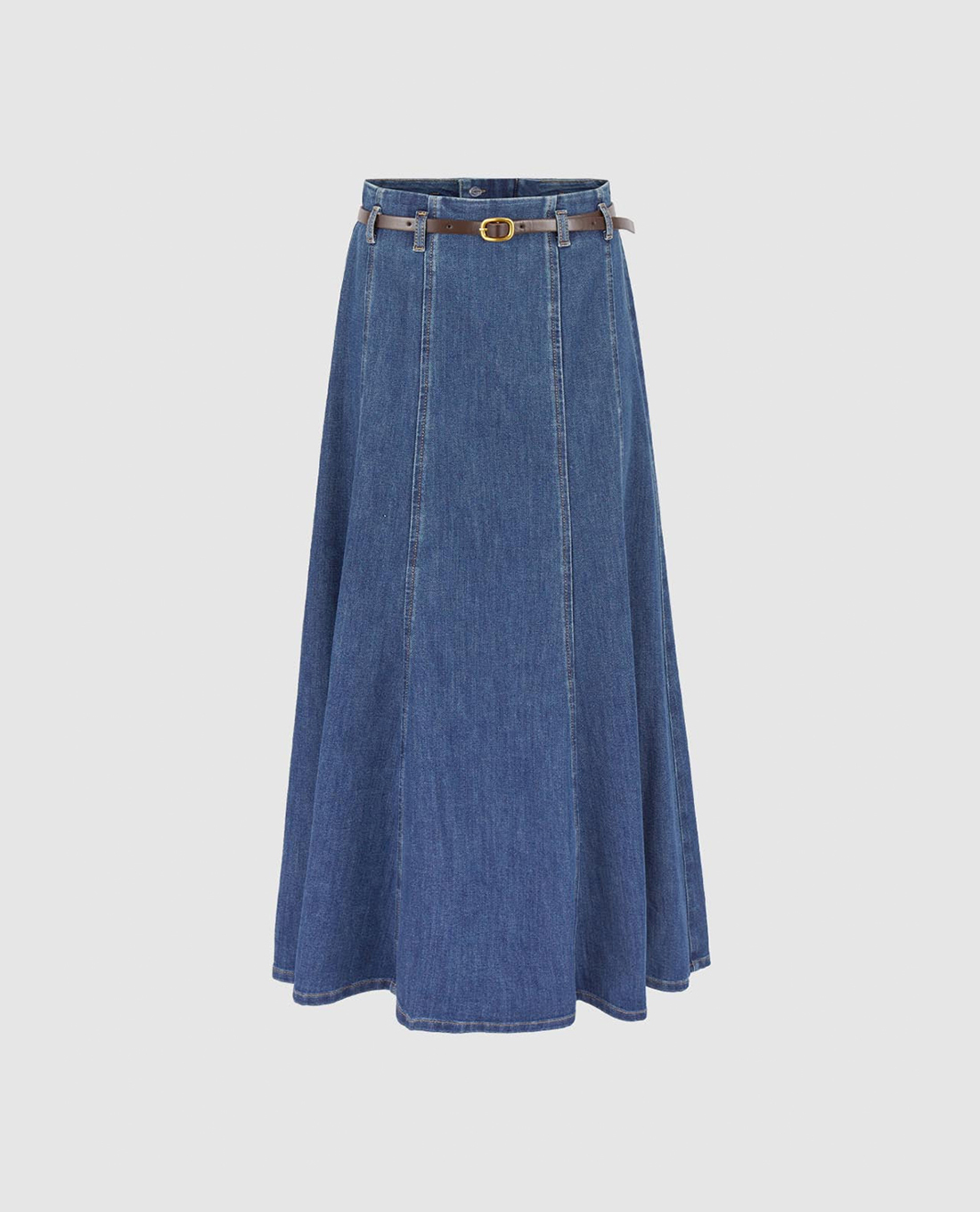 URBAN REVIVO - Chân váy denim midi kèm thắt lưng