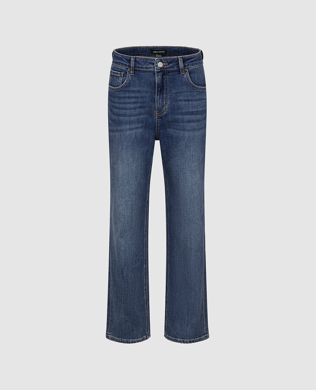 URBAN REVIVO - Quần jeans nữ ống đứng wash bạc