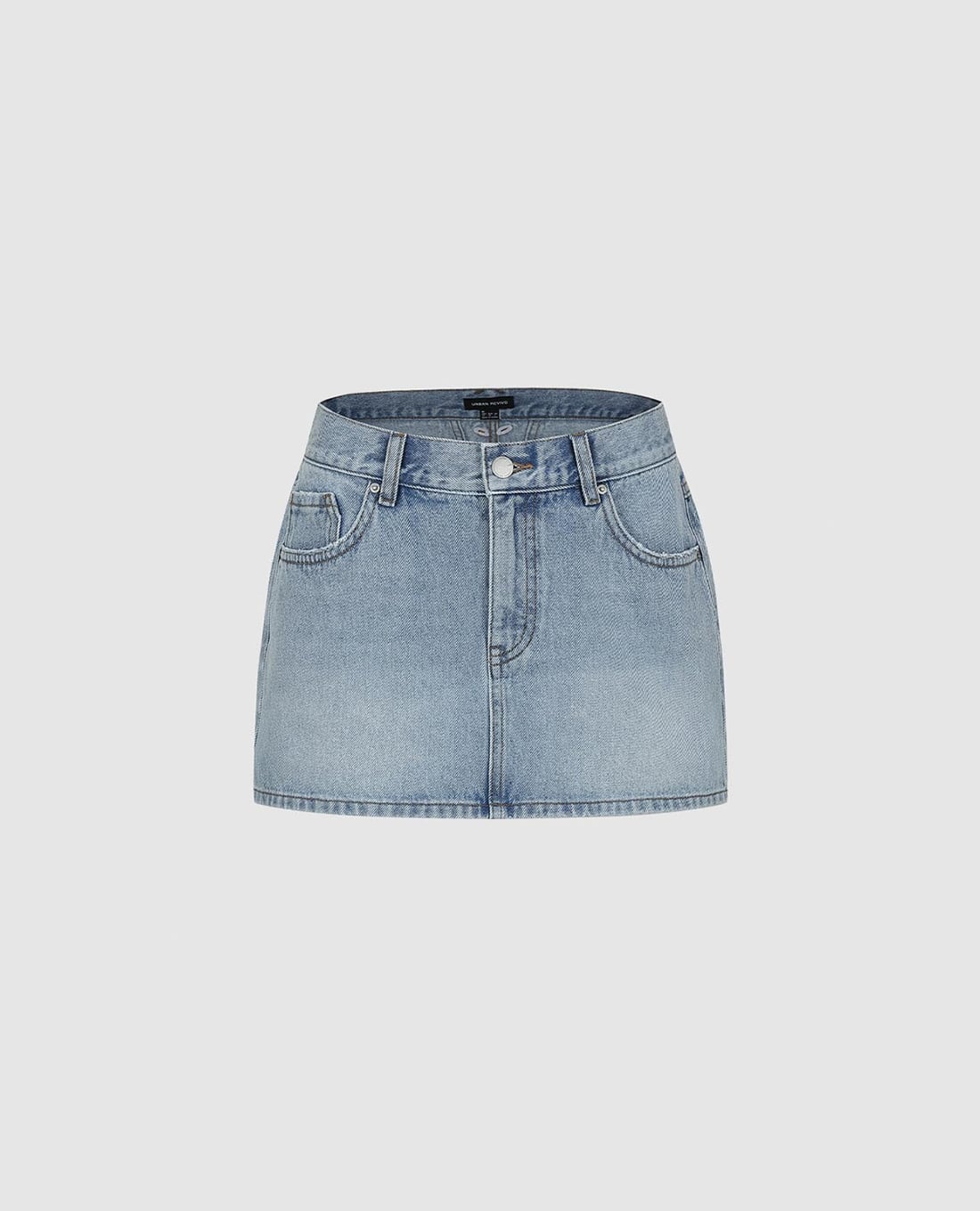 URBAN REVIVO - Chân váy denim mini wash bạc