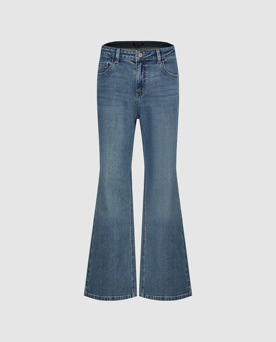 URBAN REVIVO - Quần jeans ống loe nữ wash bạc