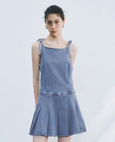  URBAN REVIVO - Đầm hai dây mini buộc nơ 