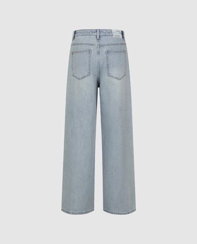  URBAN REVIVO - Quần jeans nữ ống rộng đính đá 