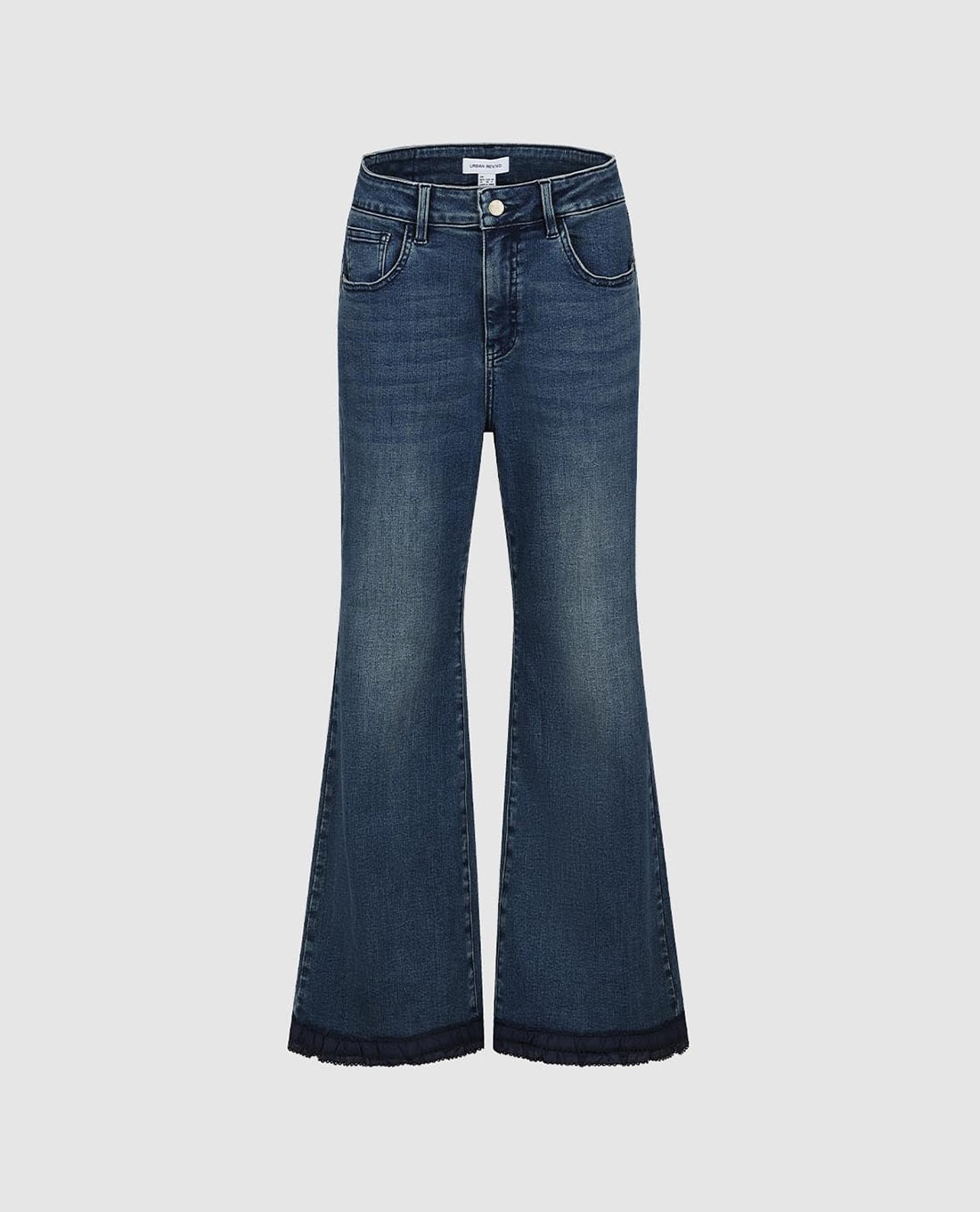 URBAN REVIVO - Quần jeans nữ ống loe wash bạc