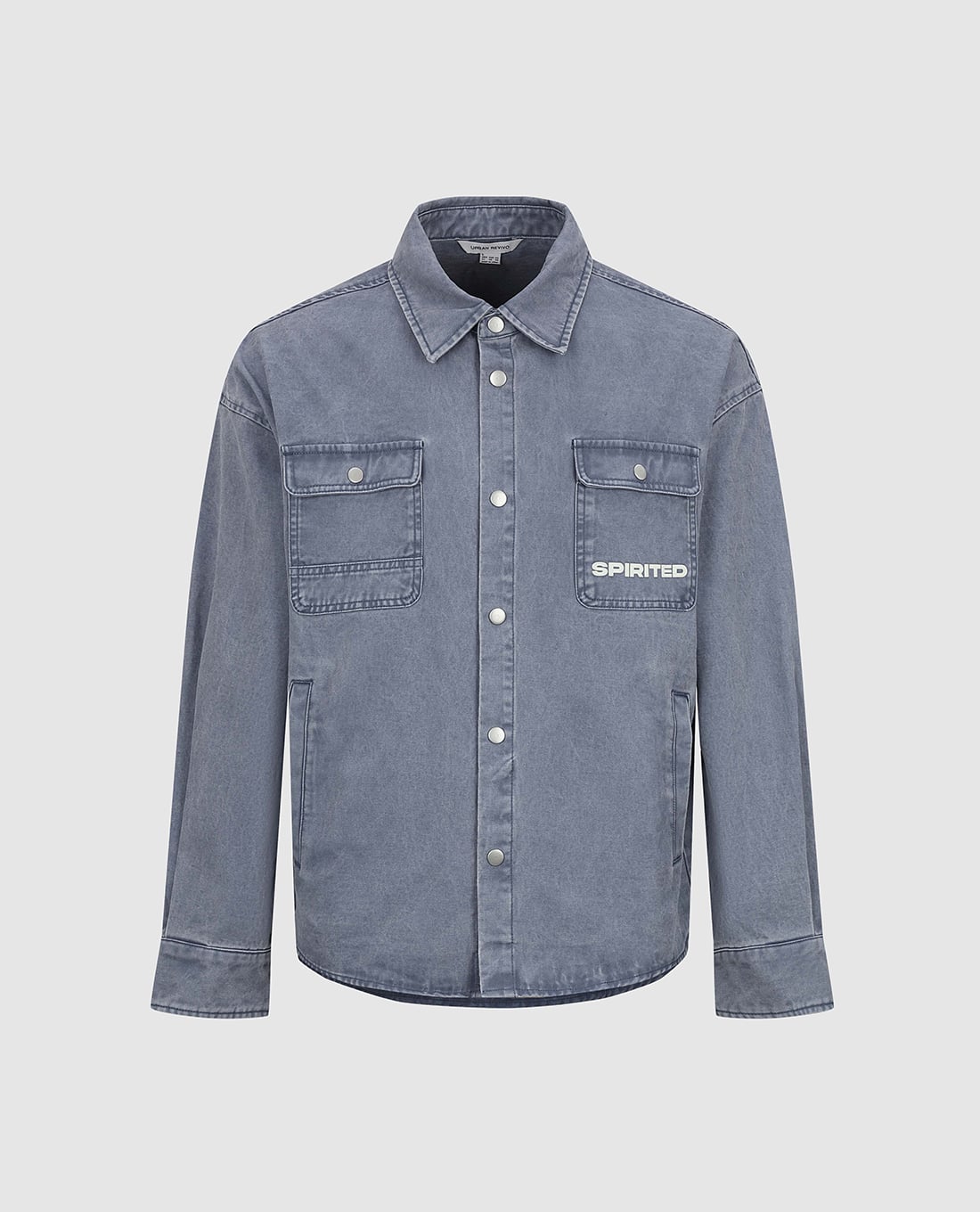 URBAN REVIVO - Áo khoác denim nam tay dài túi hộp
