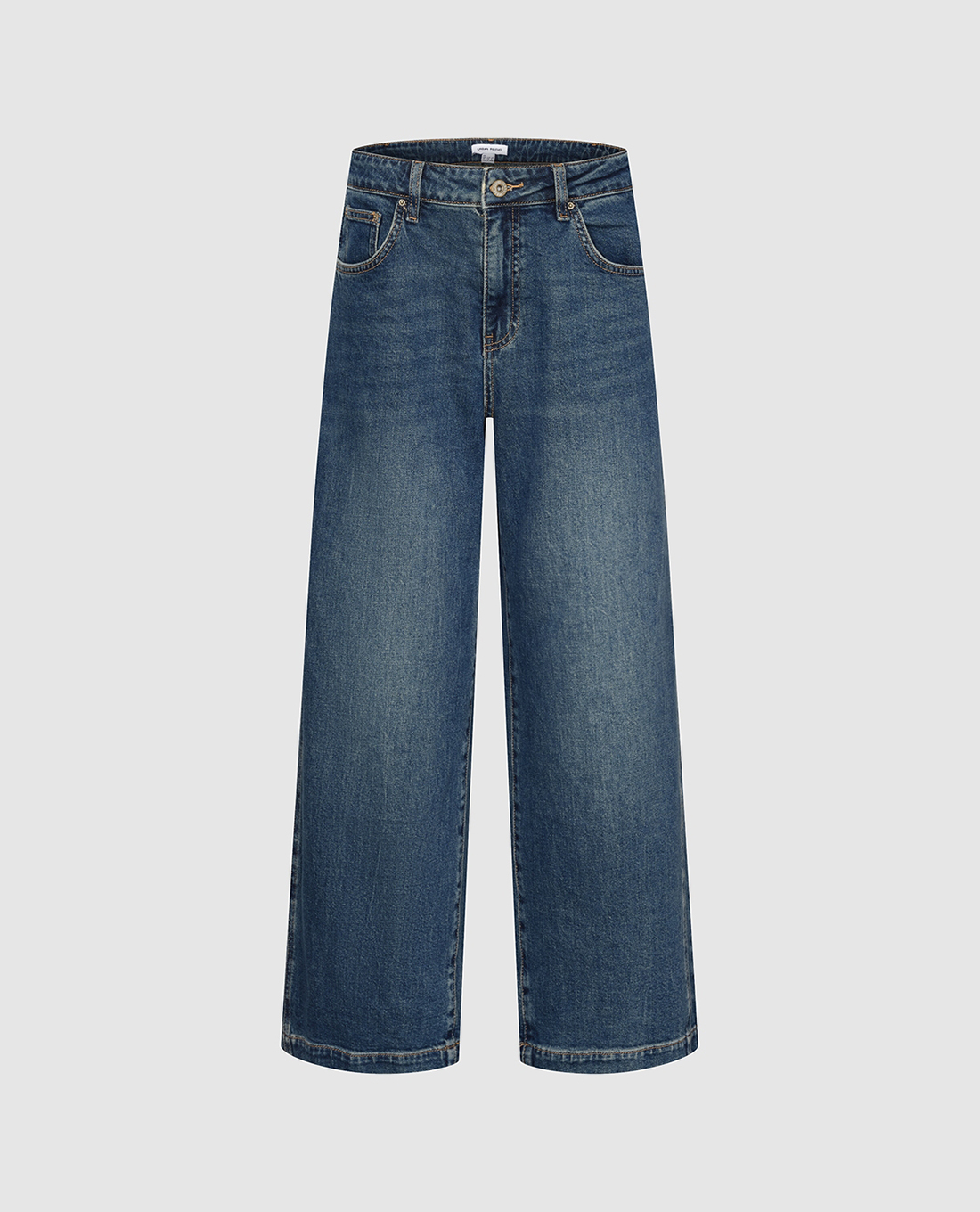 URBAN REVIVO - Quần jeans nữ ống rộng wash bạc
