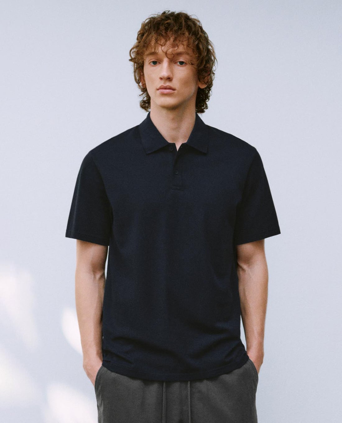 URBAN REVIVO - Áo polo nam cổ bẻ tay ngắn thanh lịch