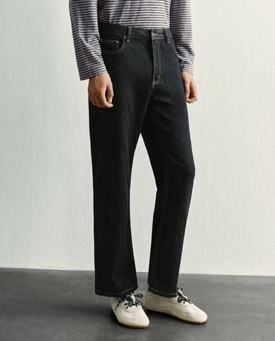  URBAN REVIVO - Quần jeans nam ống đứng hiện đại 