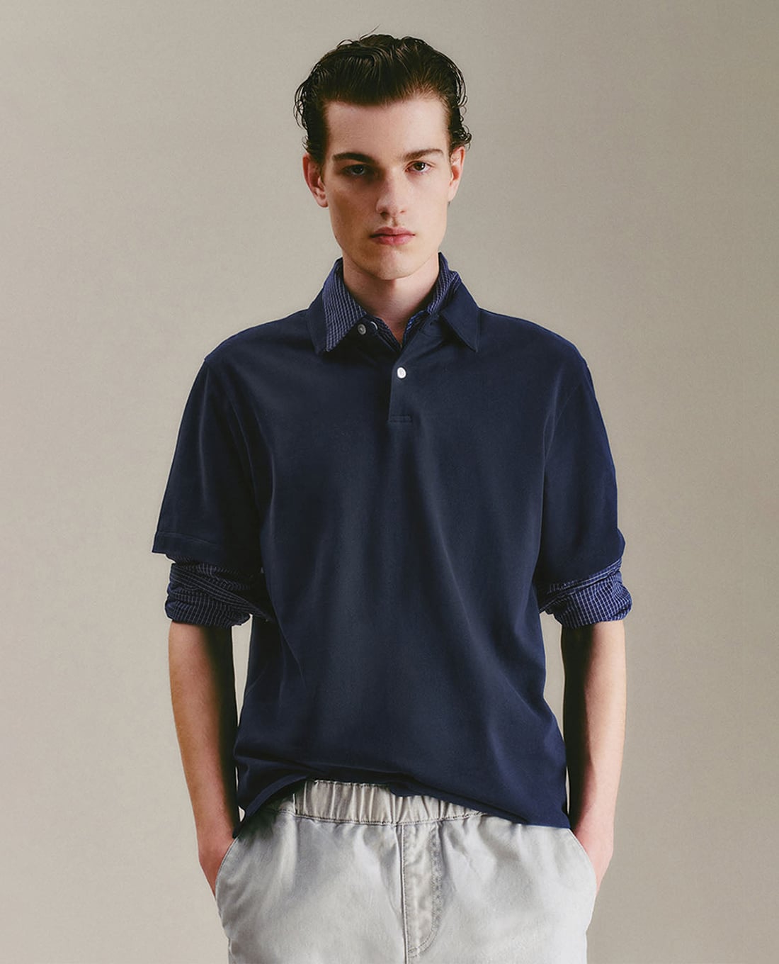 URBAN REVIVO - Áo polo nam cổ bẻ tay ngắn lịch lãm