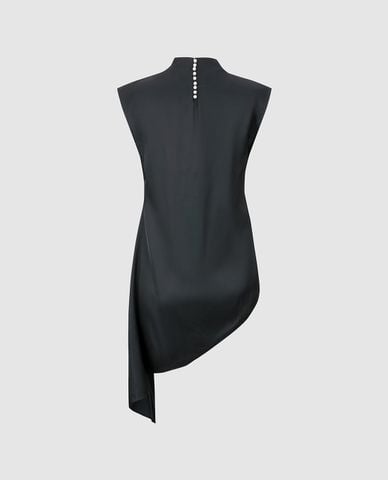  URBAN REVIVO - Áo sát nách nữ cổ đổ bất đối xứng 