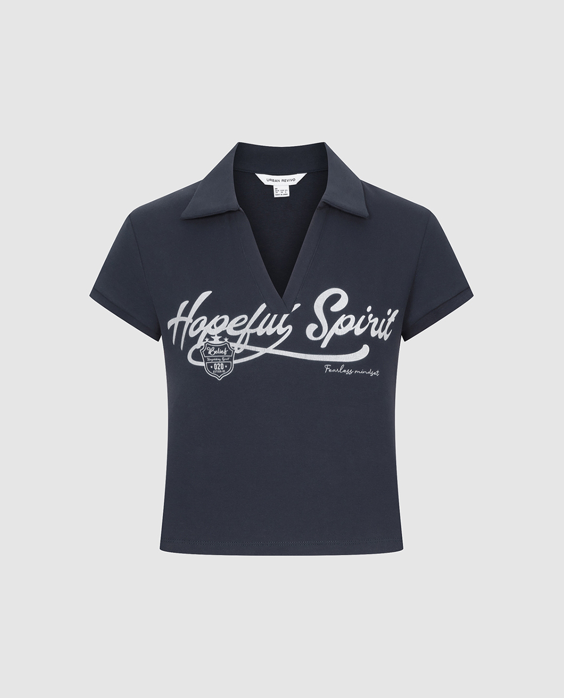 URBAN REVIVO - Áo polo nữ tay ngắn in họa tiết