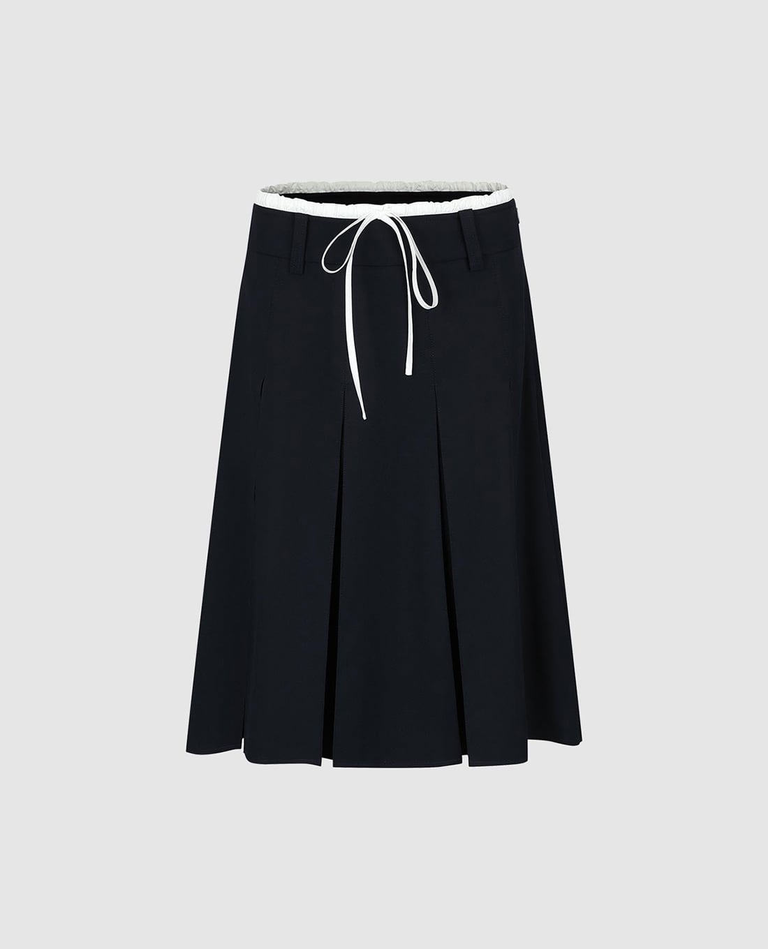 URBAN REVIVO - Chân váy xếp li midi phối viền