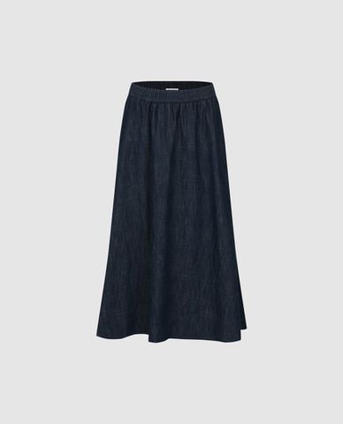  URBAN REVIVO - Chân váy denim midi lưng thun 