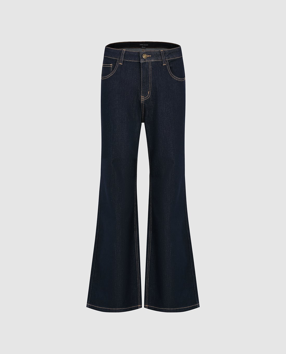 URBAN REVIVO - Quần jeans nữ ống loe cạp cao