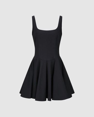  URBAN REVIVO - Đầm hai dây mini bản lớn dáng xòe 
