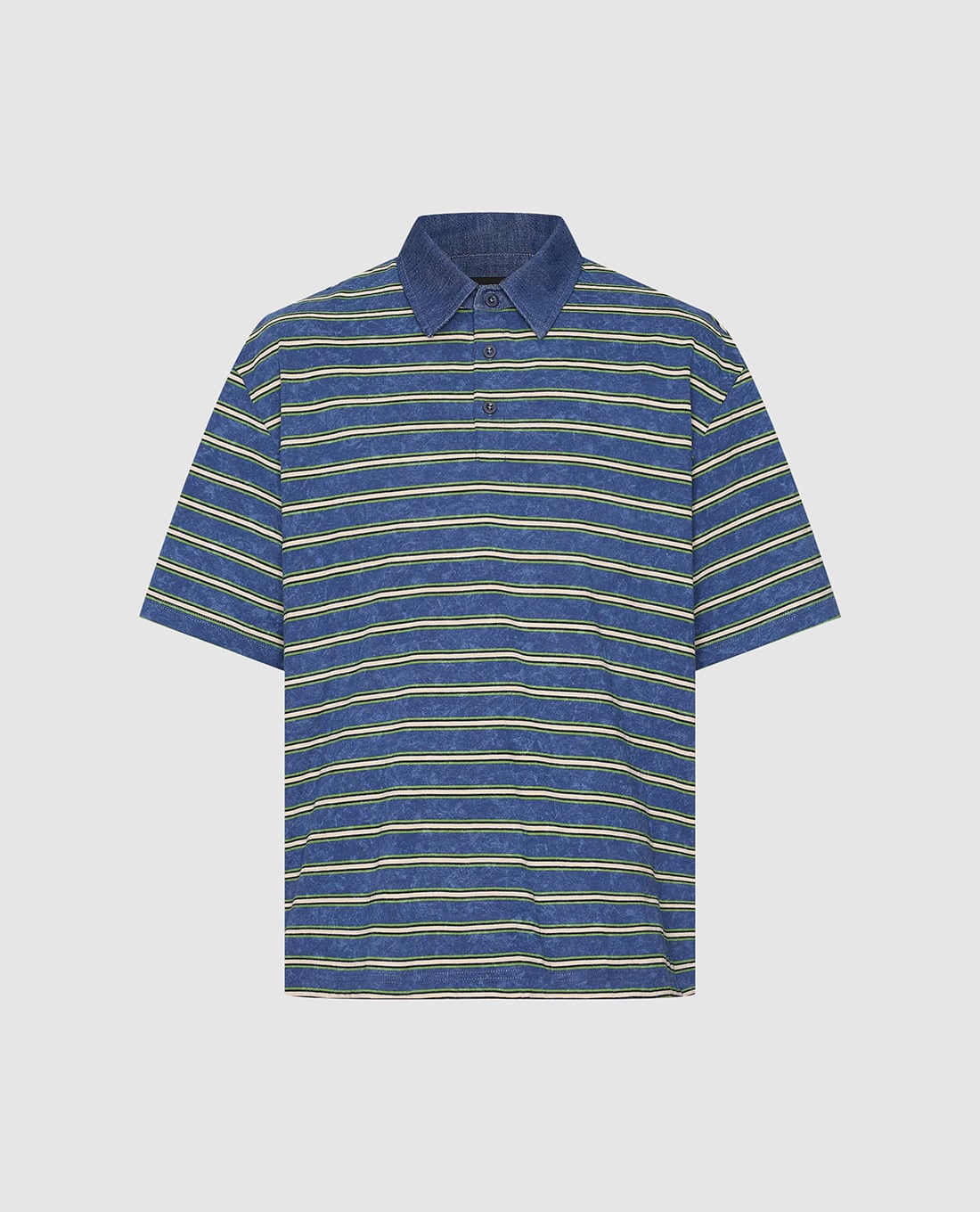 URBAN REVIVO - Áo polo nam cổ bẻ tay ngắn kẻ sọc