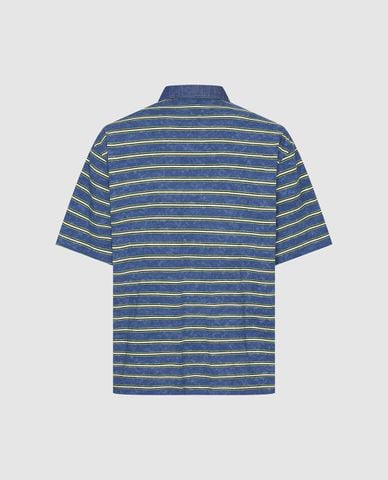  URBAN REVIVO - Áo polo nam cổ bẻ tay ngắn kẻ sọc 