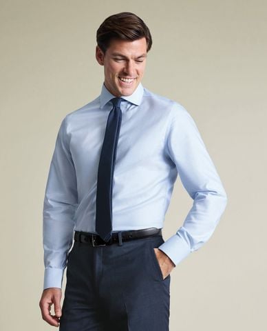  CHARLES TYRWHITT - Áo sơ mi nam cổ bẻ tay dài kẻ sọc Greenwich 