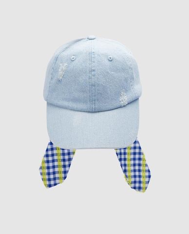  URBAN REVIVO - Nón bóng chày nữ phối nơ caro 