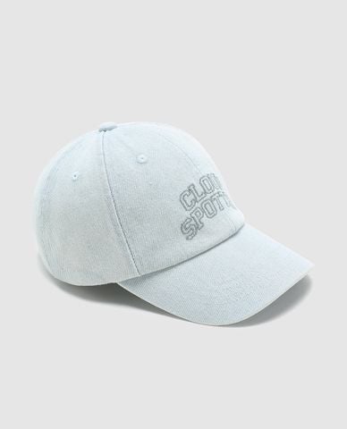  URBAN REVIVO - Nón bóng chày nữ denim thêu chữ 