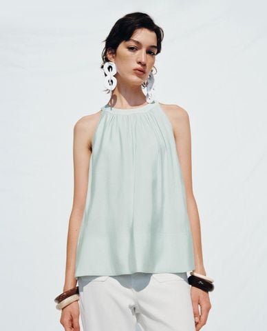  URBAN REVIVO - Áo kiểu nữ cổ yếm thời thượng 