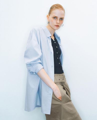  URBAN REVIVO - Áo sơ mi nữ cổ bẻ tay dài hiện đại 