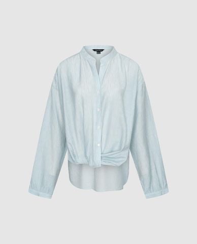  URBAN REVIVO - Áo sơ mi nữ cổ trụ tay dài dáng xoắn 